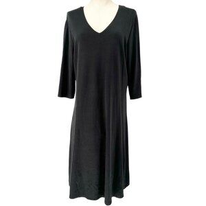 Modern Soul Dress Womens Large Black V-Neck 3/4 Sleeves Comfortable